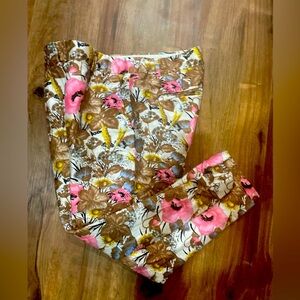 J.Crew silk blend floral crop pants Size 0